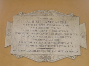 Lapide in onore di Luigi Lanfranchi
