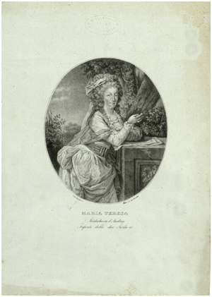 Maria Teresa Arciduchessa d'Austria, Infante delle Due Sicilie ec. Biblioteca Universitaria di Pavia: Stampe Cartella I, 2 1