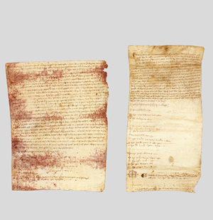 I DOCUMENTO: 1285 maggio 12, Palermo. Palermo, Archivio di Stato, Diplomatico, Tabulario di S. Maria del Bosco di Calatamauro, perg. n. 7.
II DOCUMENTO: 1325 settembre 6, Corleone. Palermo, Archivio di Stato, Diplomatico, Tabulario di Santa Maria del Bosco di Calatamauro, perg. 135