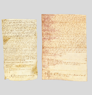 I DOCUMENTO: 1289 febbraio 20, Corleone. Palermo, Archivio di Stato, Diplomatico, Tabulario di Santa Maria del Bosco di Calatamauro, perg. 9.
II DOCUMENTO: 1302 novembre 1, Corleone. Palermo, Archivio di Stato, Diplomatico, Tabulario di Santa Maria del Bosco di Calatamauro, perg. 36